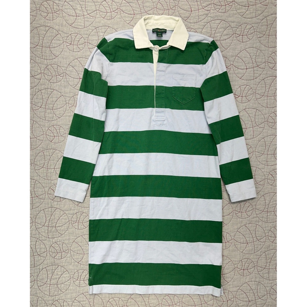 J.Crew Rugby Dress Green White Striped Always Heritage / Women's XXS